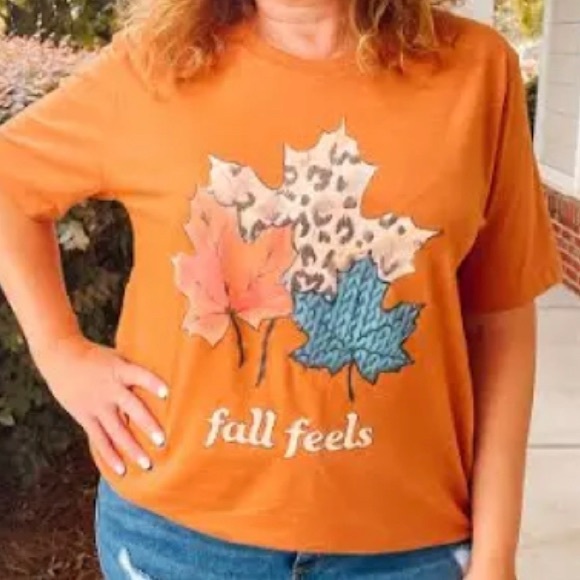 NWT Haute Mess “Fall Feels” Leaves Plus Size Tee - Picture 5 of 7